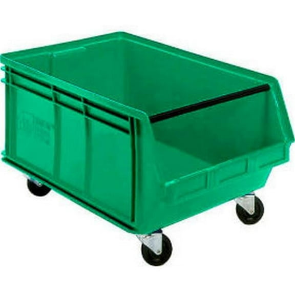 Mobile Magnum Plastic Stacking Bin, Green - 16.5 x 18 x 11 in.