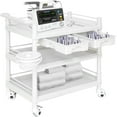 Mobile Medical Cart 3 Tier Beauty Salon Rolling Cart Ultrasound Trolley with Drawers Wheels 330