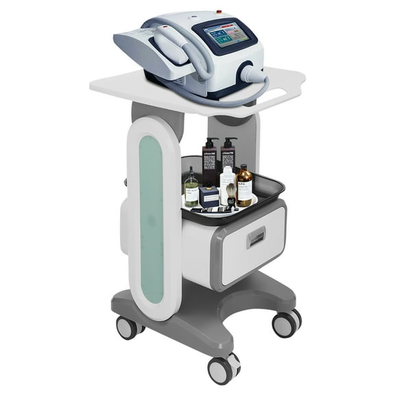 Mobile Medical Trolley with Wheels FloorMount Beauty Storage Utility Cart with Drawer for Home, Bedroom, Salon, Laboratory, Dentist, Clinic