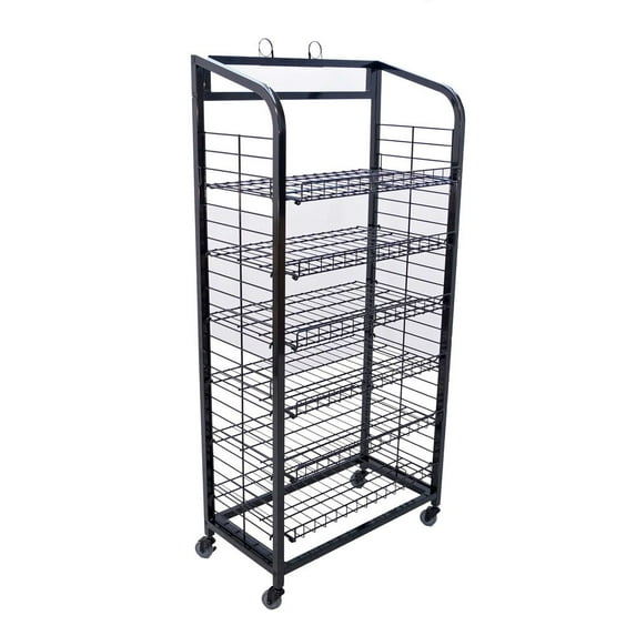 Mobile Merchandisers Black 6-Shelf Bakery Display, 29 3/4 x 66 1/2"T x 17 1/2 inch