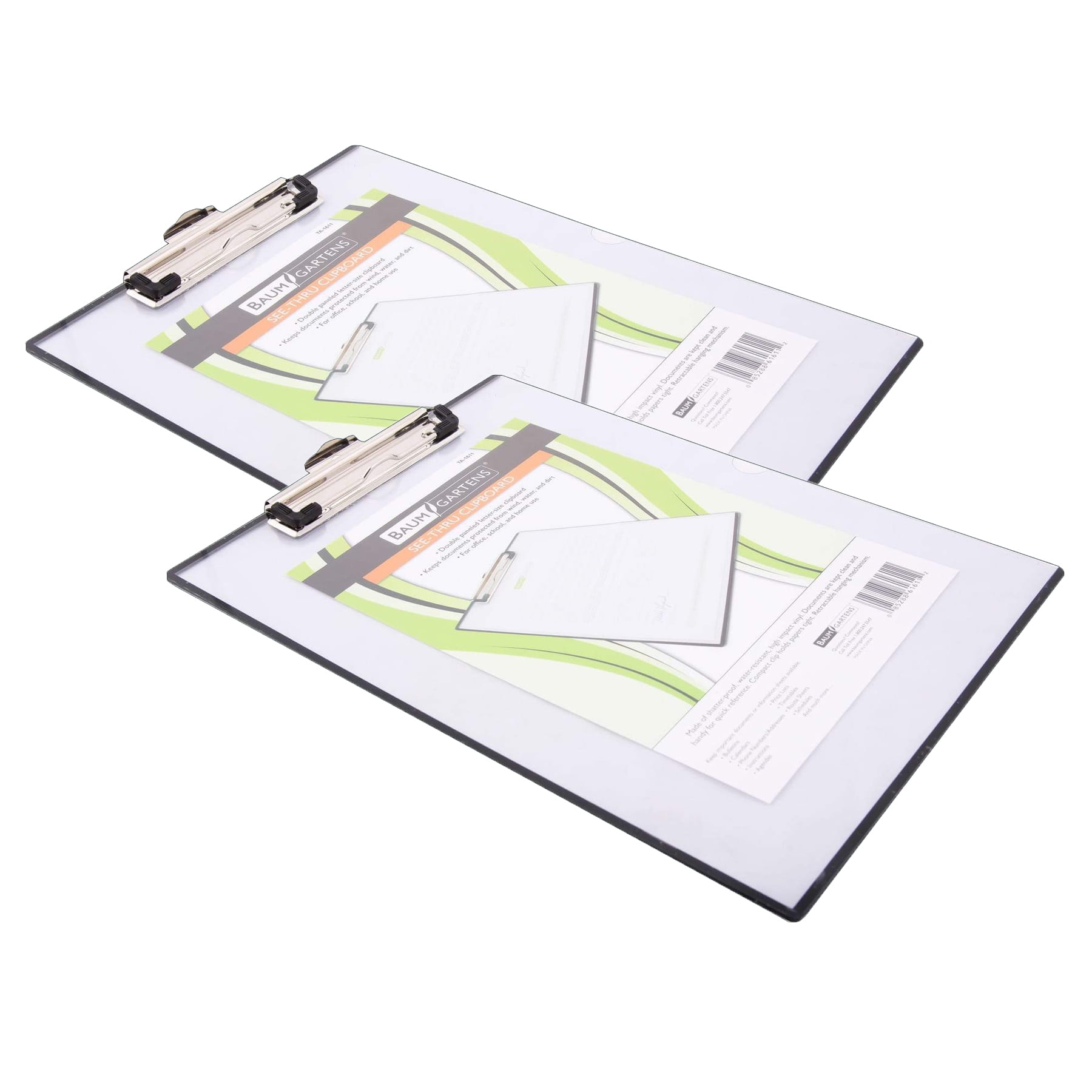 Mobile OPS Unbreakable Quick Reference Clipboard with Dry Eraseable Transparent Protective Cover, Clear, Pack of 2