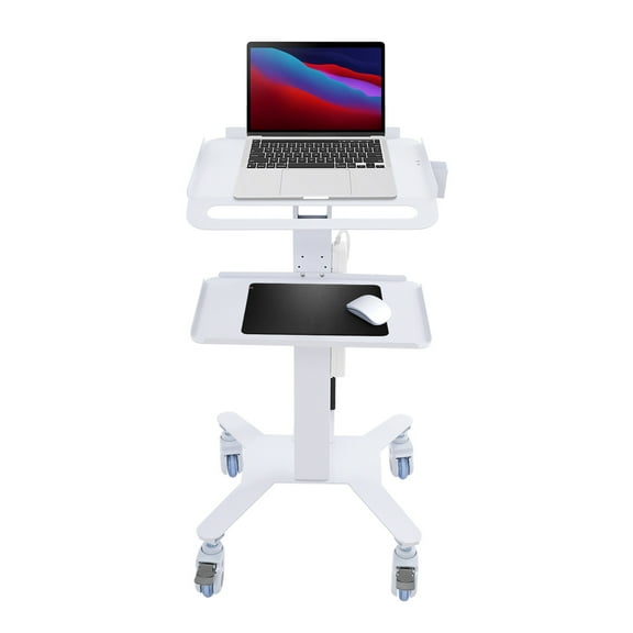 Mobile PC Cart Rolling Computer Workstation Adjustable Hospital Beauty Spa Cart Storage Trolley