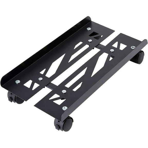 Mobile PC Stand, Adjustable Metal Computer Tower Stand, PC Floor Stand with 4 Locking Caster Wheels, PC Tower Stand, CPU Holder, PC Cart PC Riser Fits Most PC for Gaming Office Desk