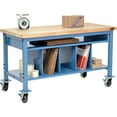 thumbnail image 1 of Mobile Packaging Workbench Maple Butcher Block Square Edge with Lower Shelf Kit - 60 x 30 in., 1 of 1