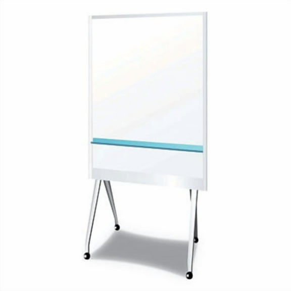 Plus Mobile Partition Board LG 38 3/10" x 70 4/5" White Aluminum Frame (PLS912MPBLG)