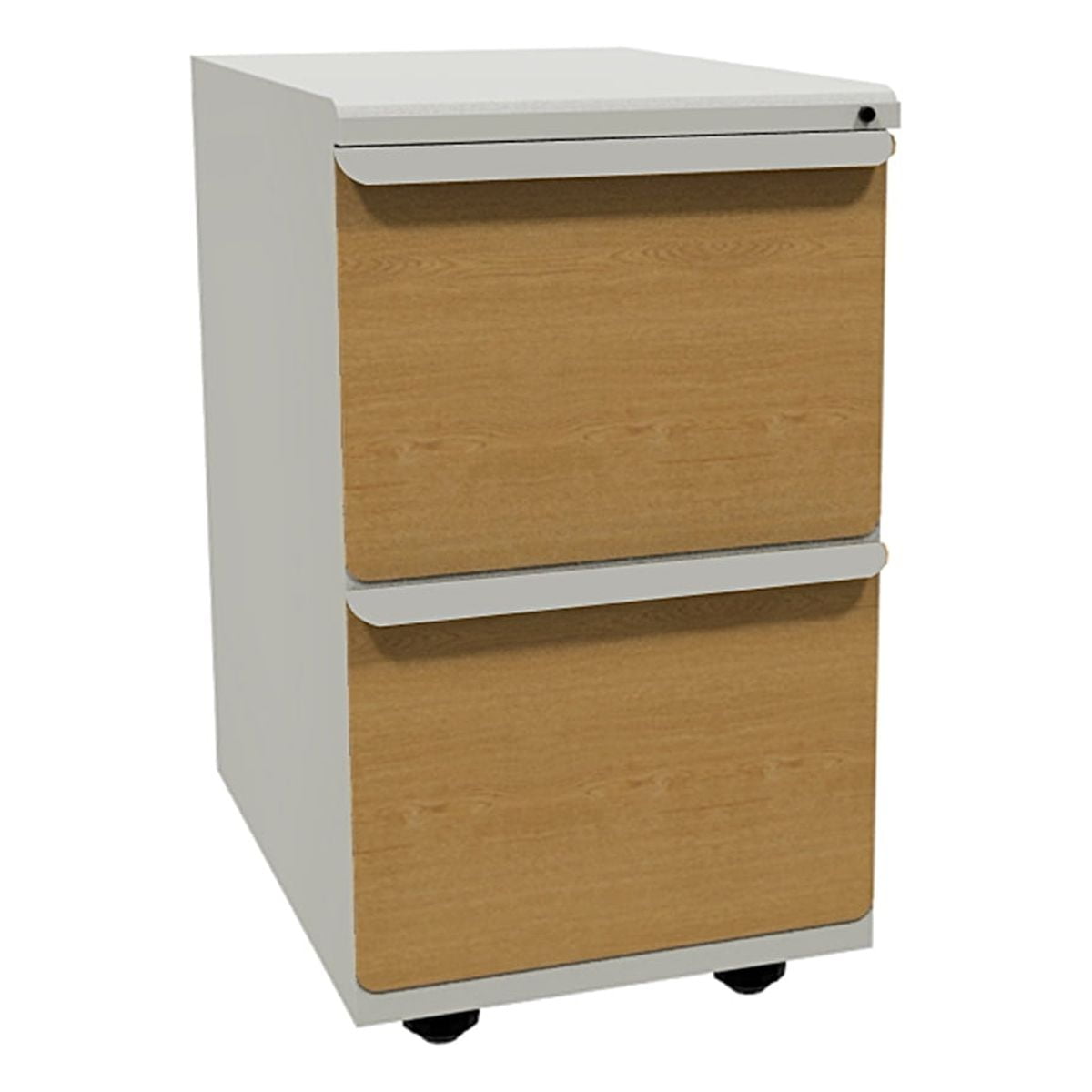Mobile Ped, File/File, Putty, Solar Oak Fronts, 23"D