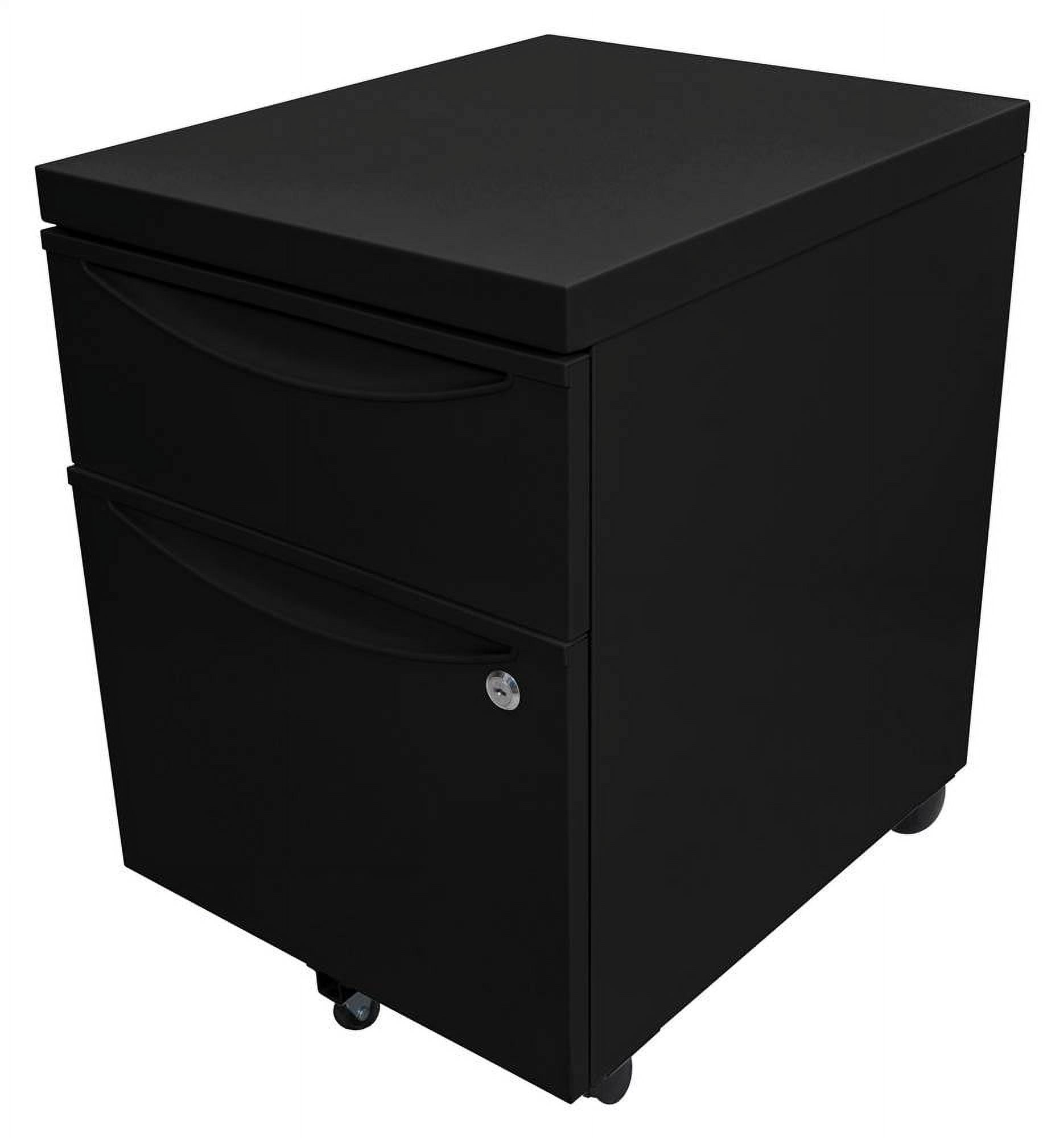 Mobile Pedestal File with Locking Drawer in Black