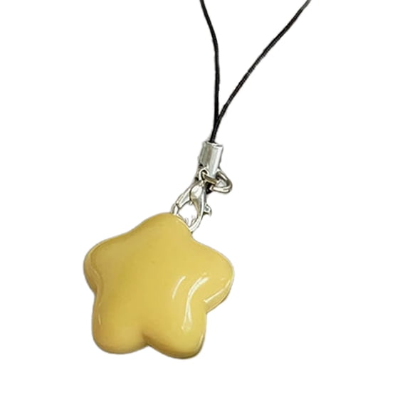 Mobile Pendant Chain with Dopamine Fat Star Charm, Plastic/Resin Keychain Strap Anti-lost Phone Lanyard Rope for Girls