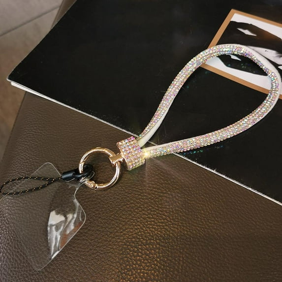 Mobile Phone Anti-Lost Lanyard with Sparkling Particles and Anti-Lost Gasket, Made of Plastic and Cloth Rope