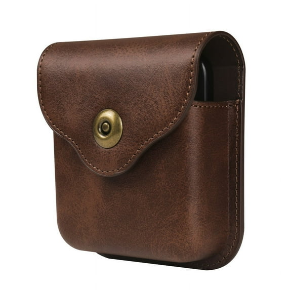Mobile Phone Bag for Samsung Z Flip 6/ Flip 5/ Flip 4/ Flip 3 Cover Case Leather Motorola Razr 40 Ultra Pocket Belt Clip Holster (Coffee,Samsung Z Flip 4)