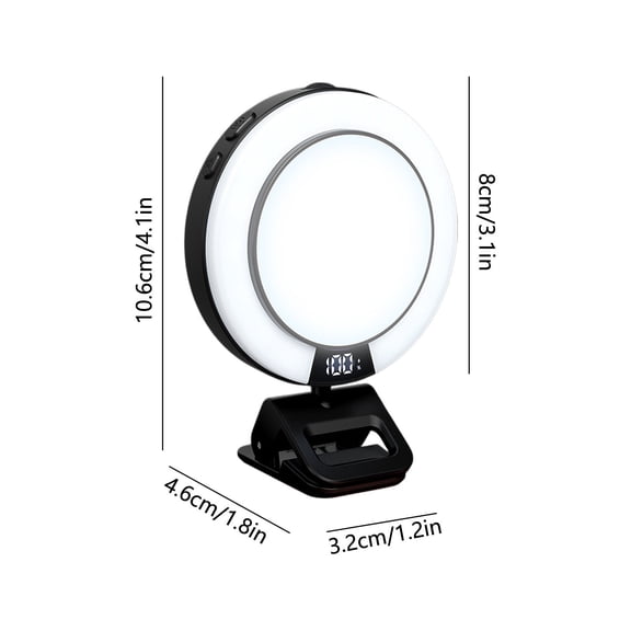 Mobile Phone Clip-On Selfie Light,4.5" Portable Edge-lit Ring Light,Portable Ring Light for Makeup,Selfie,Video Conference, Livestream,Vlog,Adjustable Light Soft Light For Better Photoing Effect