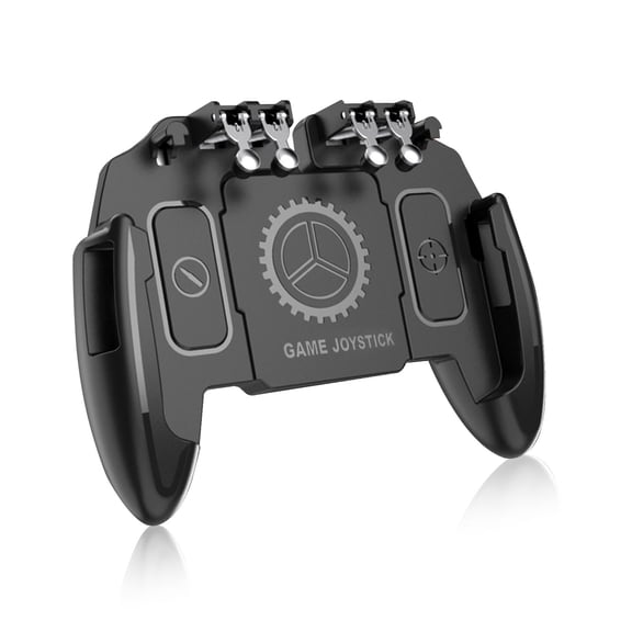 Mobile Phone Controller, 4 Trigger Mobile Game Controller with Cooling Fan for PUBG/Call of Duty, L1R1 L2R2 Gaming Grip Gamepad Six-Finger Mobile Controller Trigger for 4-6.3" iOS/Android Phone