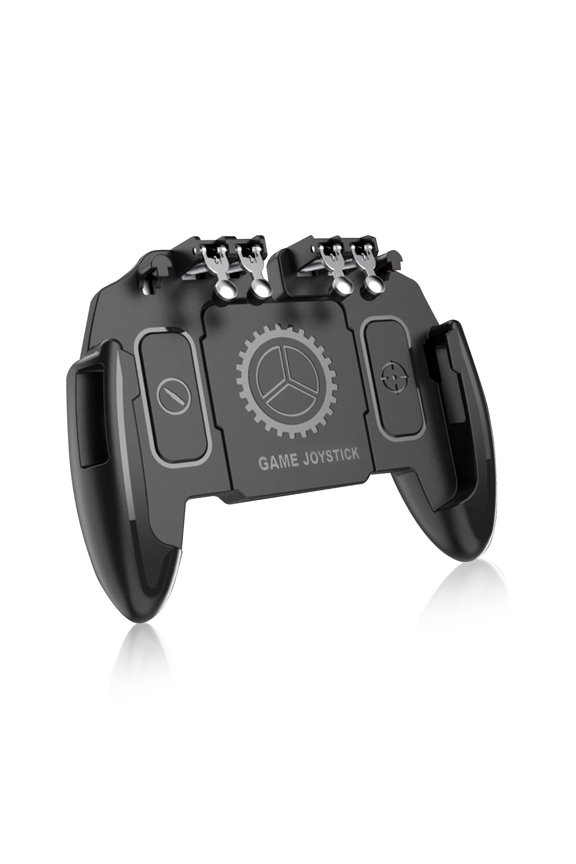 Mobile Phone Controller, 4 Trigger Mobile Game Controller with Cooling Fan for PUBG/Call of Duty, L1R1 L2R2 Gaming Grip Gamepad Six-Finger Mobile Controller Trigger for 4-6.3" iOS/Android Phone
