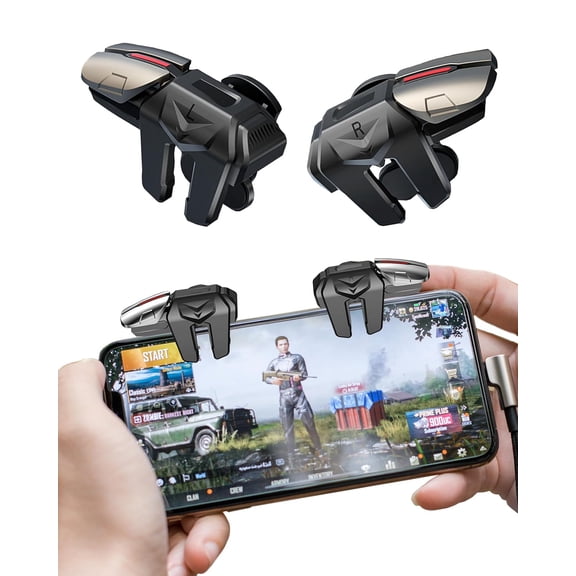 Mobile Phone Controller for Android & iPhone, 6 Trigger Game Compatible with PUBG Mobile/Knives Out/Call of Duty Mobile, Triggers Gaming Sensitive Shoot and Aim
