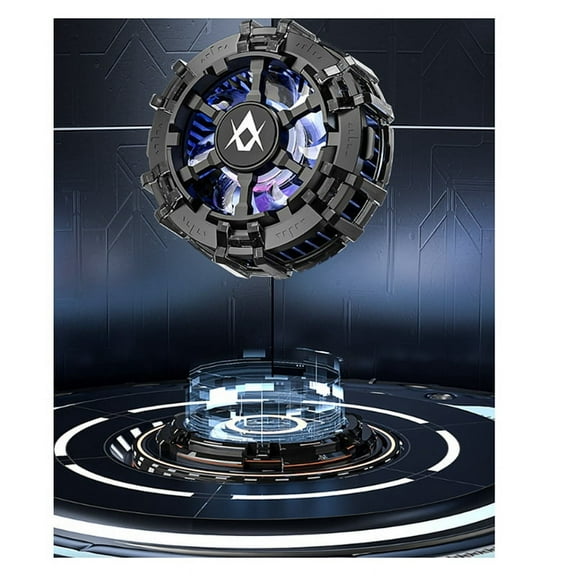 Mobile Phone Cooler Magnetic/Back-Clip 2-IN-1 Semiconductor Cooling Fan Radiator RGB Lighting Effects for Phone Tablet,A