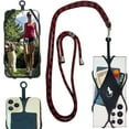 thumbnail image 1 of Mobile Phone Crossbody Chain Back Clip - by Gecko Neck Phone Holder Phone Lanyard Compatible with iPhone Lanyards for Around The Neck (RED Brick Neck - Black Diamond), 1 of 5