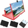 thumbnail image 1 of Mobile Phone Magnifier Screen, 3D HD Magnifying Projector Screen Enlarger for Movies, Videos and Gaming, Foldable Phone Stand with Screen Amplifier, Compatible with All Smartphones (Black, 10inch), 1 of 7