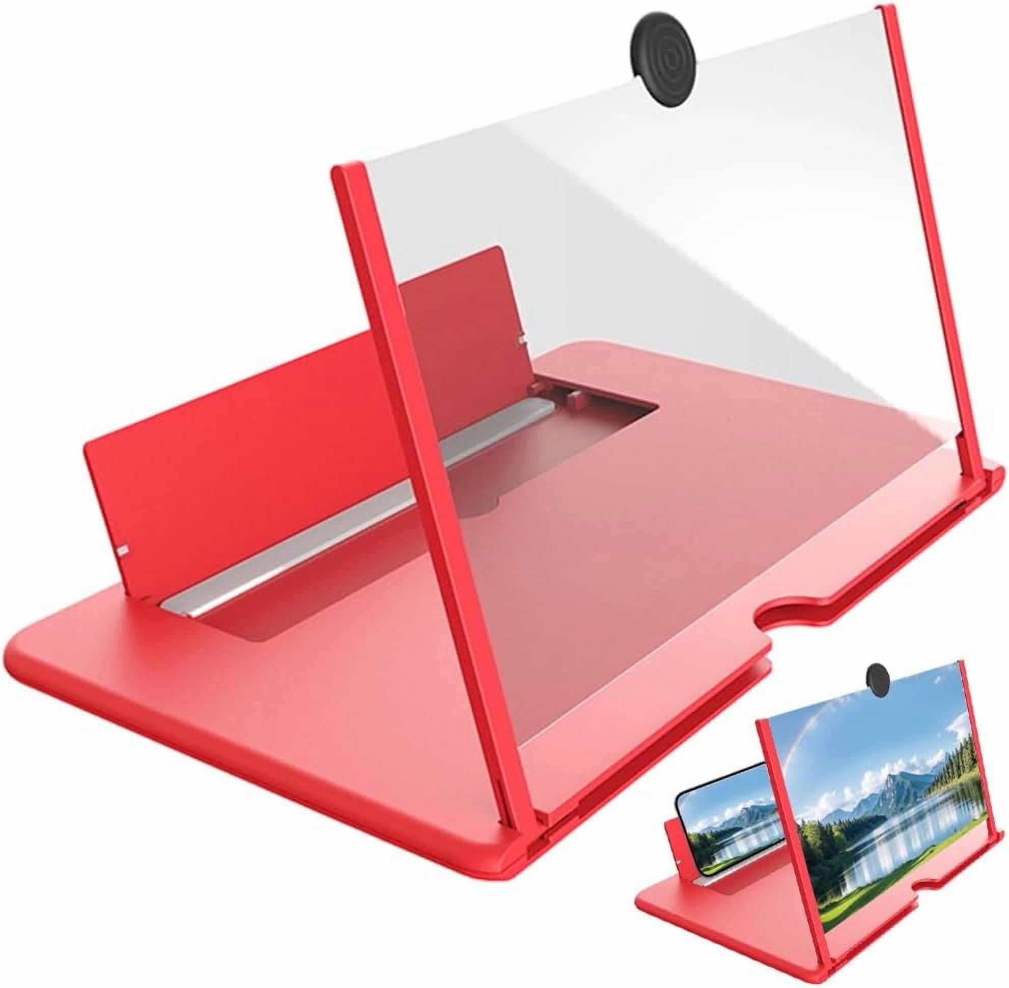 Mobile Phone Magnifier Screen, 3D HD Magnifying Projector Screen Enlarger for Movies, Videos and Gaming, Foldable Phone Stand with Screen Amplifier, Compatible with All Smartphones