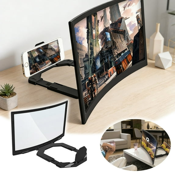Mobile Phone Magnifier Screen,HD Magnifying Projector Screen Enlarger for Movies Videos and Gaming, Foldable Phone Stand with Screen Amplifier, Compatible with All Smartphones (14in HD)
