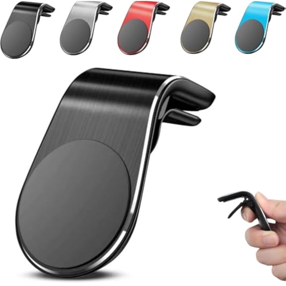 Mobile Phone Navigation Magnetic Bracket, Powerful Magnet Magnetic Rotating Mobile Phone Car Navigation Bracket, L Type 360 Rotatable Car Phone Mount Magnetics for Any Smartphone (Black)