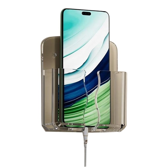 Mobile Phone Plug Wall Holder Punch Free Wall Mounted Organizer Storage Box P7 B3J7