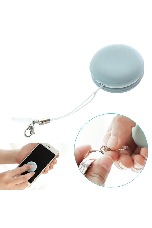 Mobile Phone Screen Cleaner Wipe Portable Keychain Cleaning Cloth, Microfiber Screen Lens Wipe for Phone, Reusable Washable Dust Removal Cleaning Tool for Daily Use Blue 1.37 Inch (1Pcs)