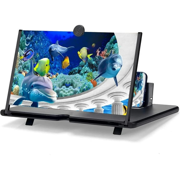 Mobile Phone Screen Magnifier, 2026 New 3D HD Screen Magnifier for Cell Phone, Foldable Pull Out Big Screen Phone Amplifier for Movies, Videos & Gaming Compatible with All Phones (Black, 10 in)