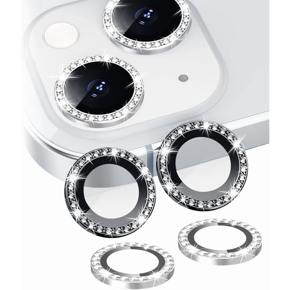 Mobile Phone Screen Protectors,4pcs Camera Film for iPhone 13/13 Mini Camera Lens Protector Bling, Anti-Scratch, Case Friendly, Does Not Affect Night Shots, HD Clear