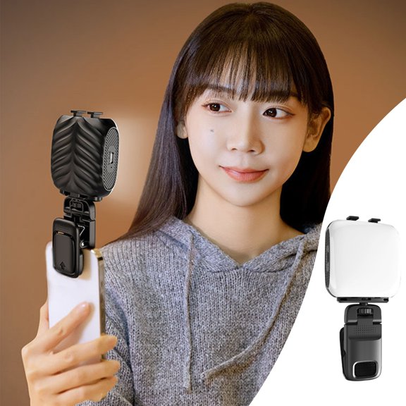 Mobile Phone Selfie Light with Tripod Stand, Clip On Led Fill Light for Live Streaming, Portable Beauty Photography Lighting Tool