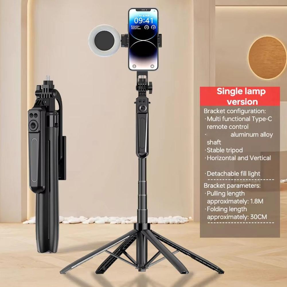Mobile Phone Selfie Stick Travel Tripod With Remote 1.8m Bluetooth ...