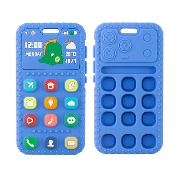 Mobile Phone Shape Teething Toys for Babies 0-18 Months Silicone Chew Toys with Pacifier Clip Sensory Baby Teethers Safe Non-Toxic Infant Oral Care Toy