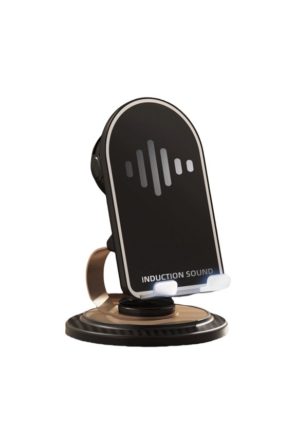 Mobile Phone Stand with Speaker, HD Portable Wireless Speaker, Adjustable Tablet Desktop Holder for Live Streaming-Black