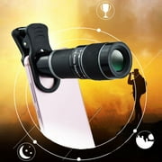 Mobile Phone Telephoto Lens - 18x HD Zoom, Adjustable Focus for Long Distance Photography with Clip, 4.1 x 1.4 x 1.4inBlack
