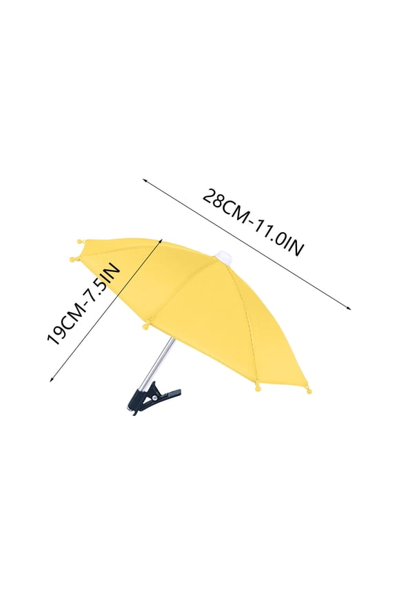 Mobile Phone Umbrella, Outdoor Phone Rainproof Umbrella, Small Reflective Sunscreen Umbrella with Powerful Suction Cup, UPF 50+ Polyester Fabric, Metal Skeleton, 28cm Diameter