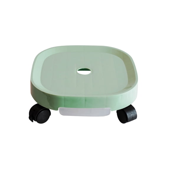 Mobile Plant Caddy with Universal Wheels and Brake Strap, Thickened Plastic Base with Drainage Tray for Indoor and Outdoor Flower Pots, Heavy-Duty Rolling Plant Stand Support