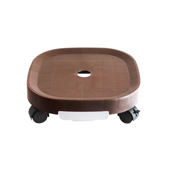 Mobile Plant Caddy with Universal Wheels and Brake Strap, Thickened Plastic Base with Drainage Tray for Indoor and Outdoor Flower Pots, Heavy-Duty Rolling Plant Stand Support