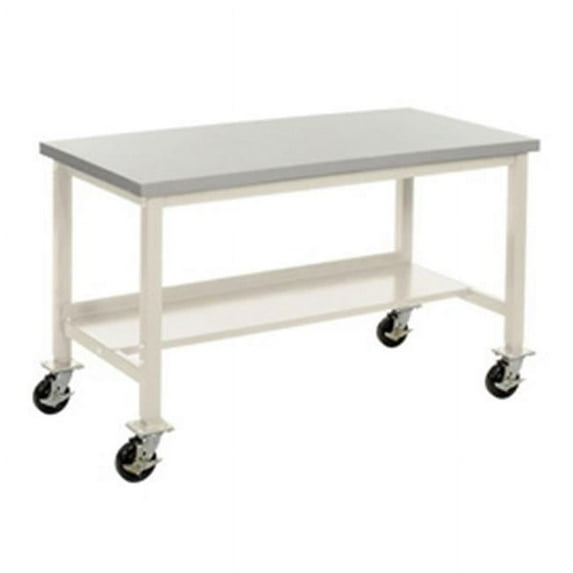 Mobile Plastic Laminate Safety Edge Lab Bench - Tan - 72 x 36 in.