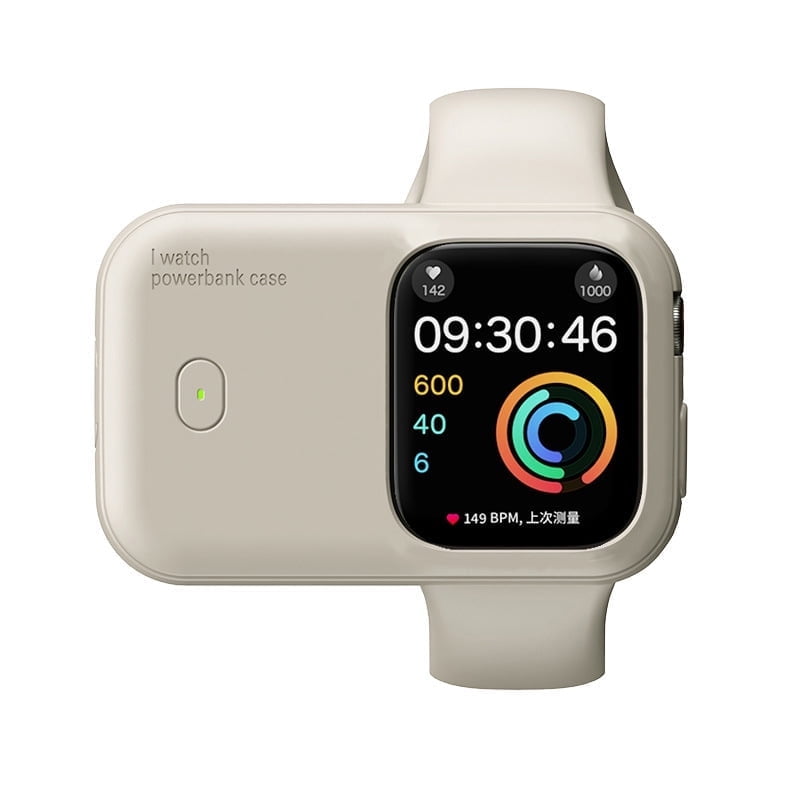 Mobile Power for Apple Watch, Wearable Design Wireless Magnetic iWatch Charger, 1200mAh, Smart Watch Charger for Apple Watch 9/8/7/6/5/4/UYTRA/UfYTRA 2 (Beige, 44mm/45mm/46mm)