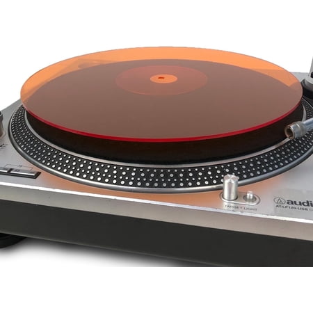 Mobile Pro Shop (Orange) Acrylic Turntable Mat - 12" Vinyl Record Player Slipmat - Anti-Static & Noise Reducing Platter Mat for LP Players