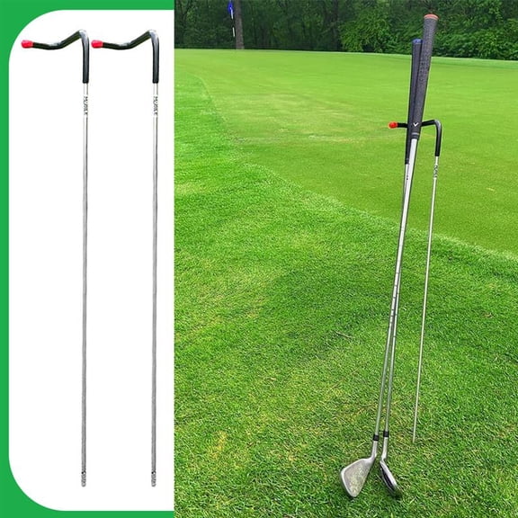 Mobile Pro Shop 2-Pack V-Shaped Golf Club Stand – Durable Stainless Steel, Keeps Clubs Organized & Visible, Easy to Carry Golf Club Holder (Black)