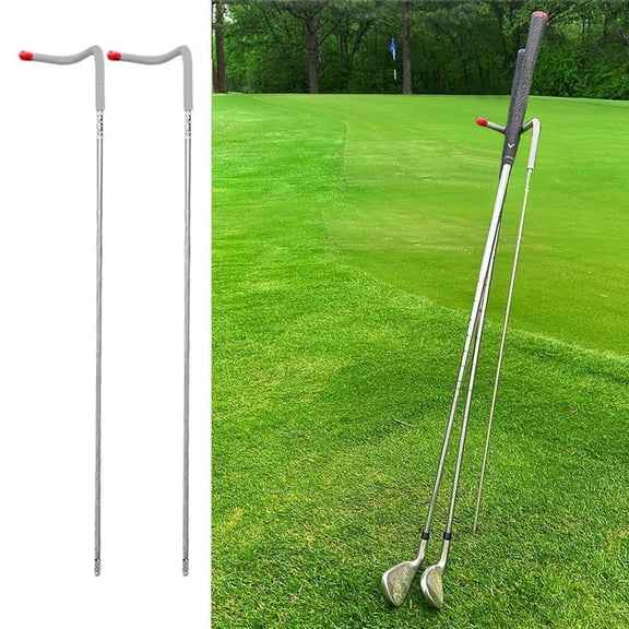 Mobile Pro Shop 2-Pack V-Shaped Golf Club Stand – Durable Stainless Steel, Keeps Clubs Organized & Visible, Easy to Carry Golf Club Holder (Gray)