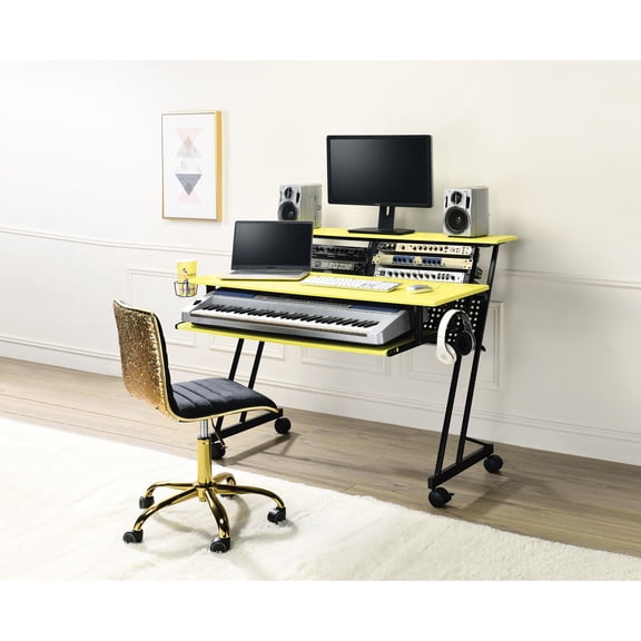 Mobile Recording Desk with Cup Holder / Accommodates 61 - Key Keyboard Well