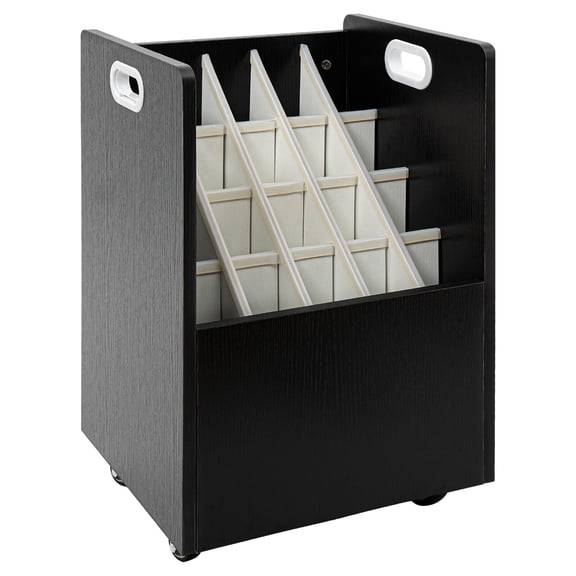 Mobile Roll File Organizer Cart, 20-Slot File Holder W/ Wheels, Compartment Cart