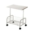 thumbnail image 1 of Mobile Rolling Cart Side Table with Mesh Shelves Living Room Storage Nightstand Coffee Table Compact Furniture 21.26x16.93x11.81in(White), 1 of 8