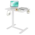 Mobile Rolling Desk Overbed Table with Pneumatic Lift, Small Portable ...