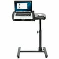 Mobile Rolling Laptop Desk Overbed Table Cart Hospital Bed Height