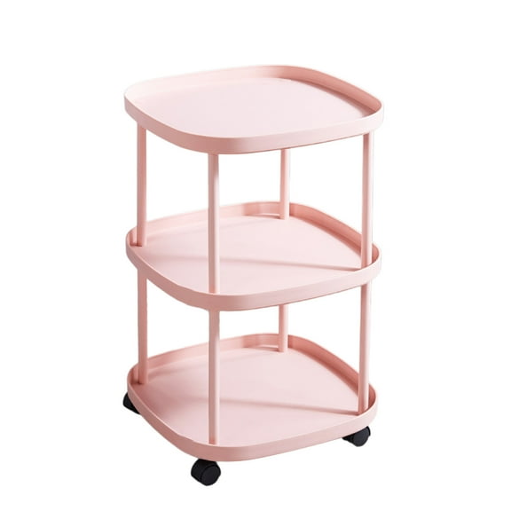 Mobile Rolling Nightstand with Wheels, Small Side Table for Bedroom and Living Room, Compact End Table for Small Spaces, Portable Bedside Table with Storage Shelf