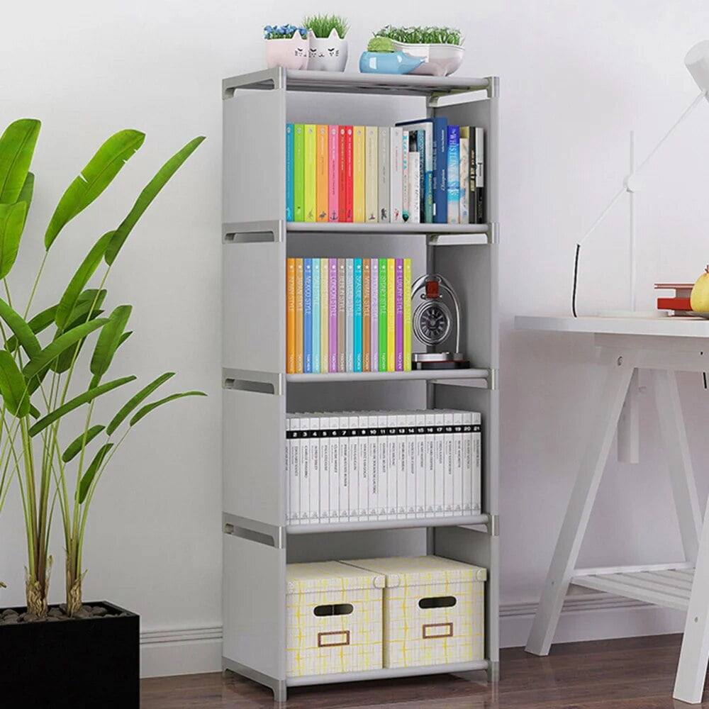 Mobile Shelf for Books Shelves Desktop Bookcase With Doors Storage