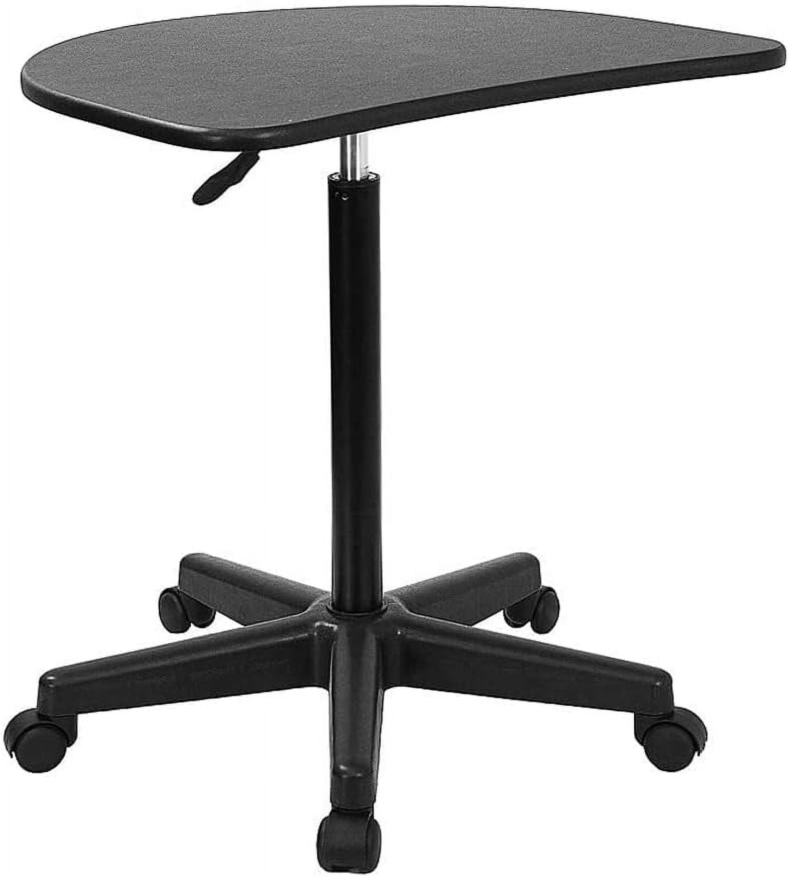 Mobile SitToStand Rolling Adjustable Height Laptop Cart With Storage