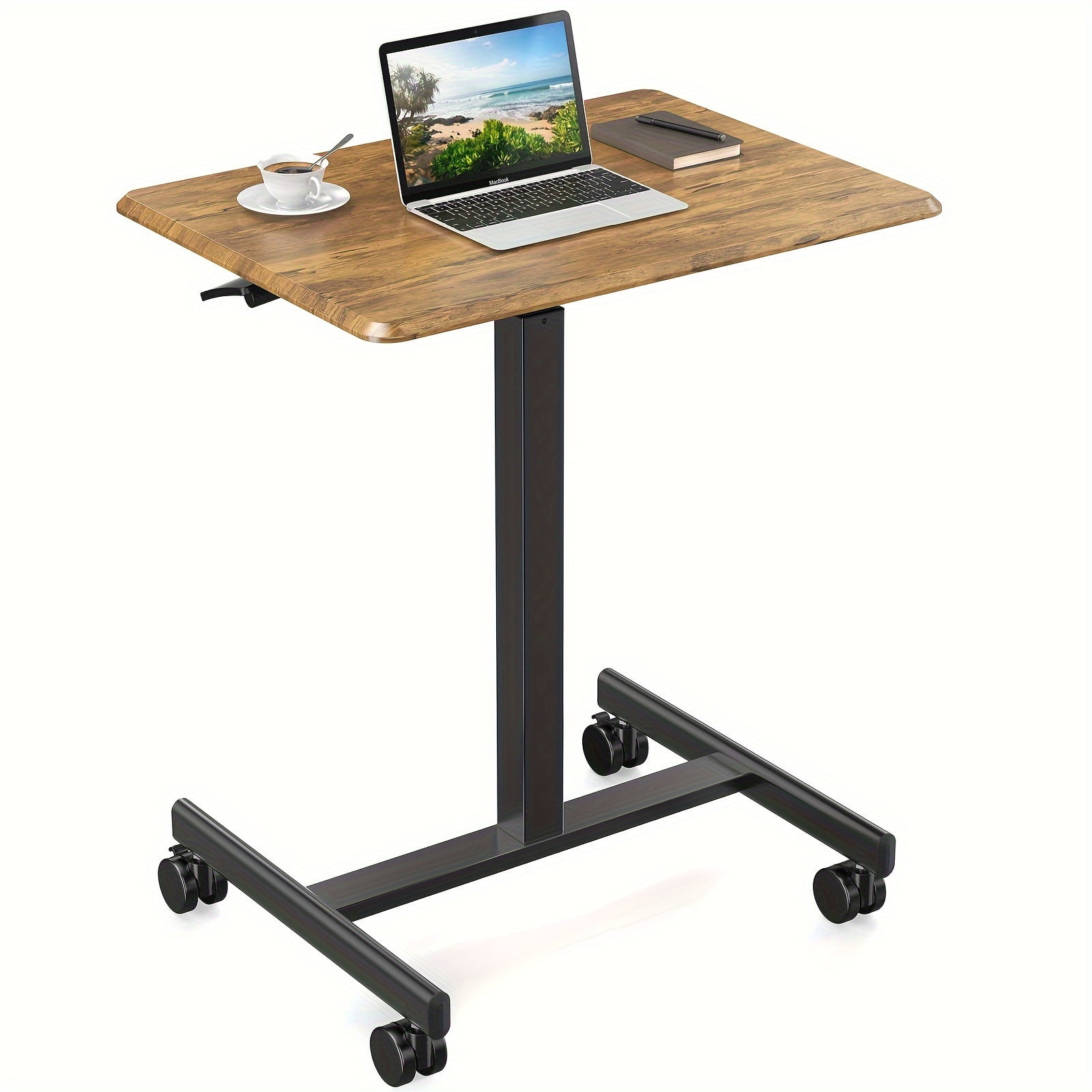 Mobile Small Rolling Desk Adjustable Height Standing Table with